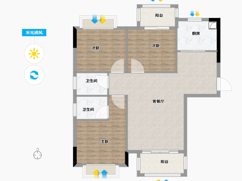 福建省-南平市-富贵尊邸-107.18-户型库-采光通风