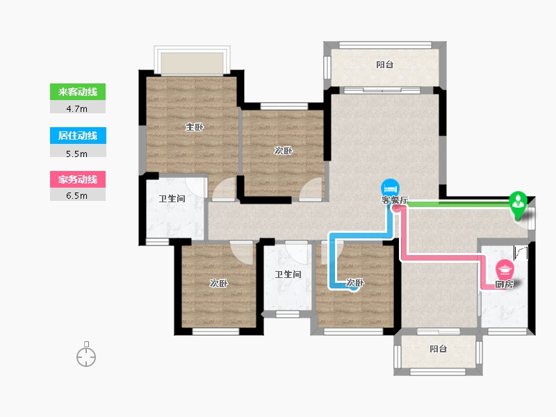 湖南省-长沙市-大汉公园里-101.00-户型库-动静线