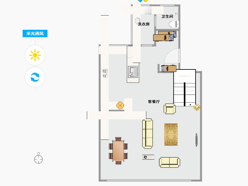 辽宁省-大连市-华发山庄-82.47-户型库-采光通风