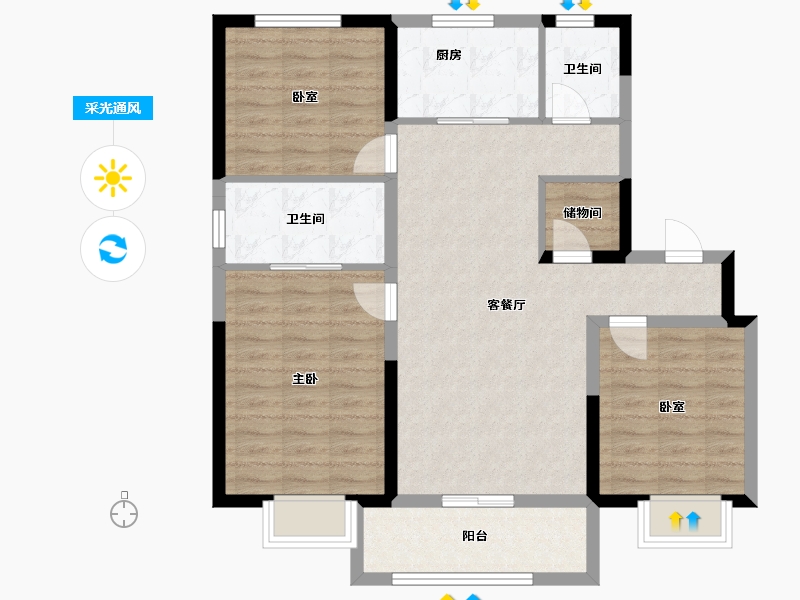 山东省-济南市-万象东方-92.71-户型库-采光通风