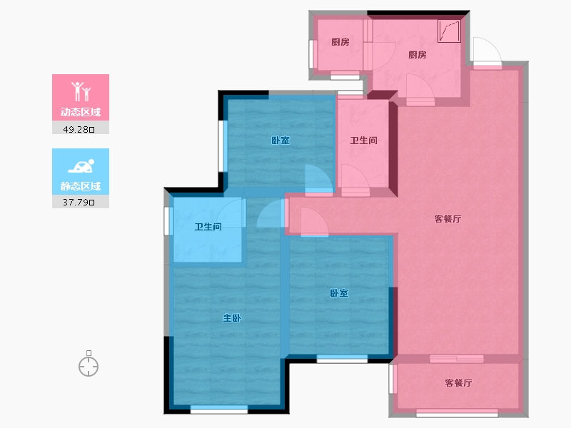 四川省-南充市-中南春江阅-96.00-户型库-动静分区