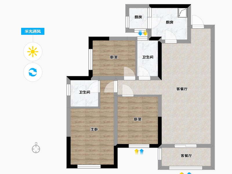 四川省-南充市-中南春江阅-96.00-户型库-采光通风