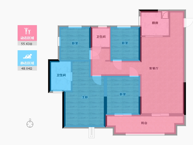 江苏省-苏州市-玉璟雅苑-92.00-户型库-动静分区