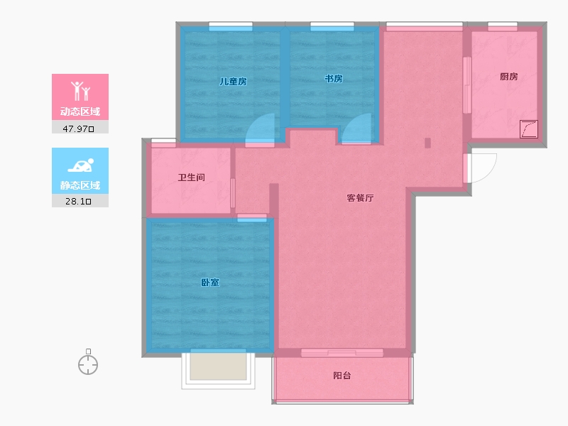 上海-上海市-宁阳福邸-82.04-户型库-动静分区