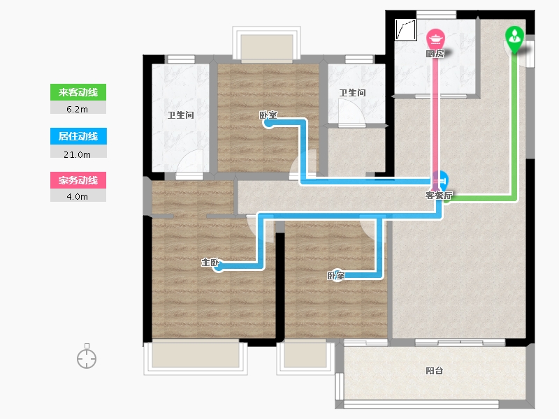 江苏省-南通市-海门中南湖光映月-98.00-户型库-动静线