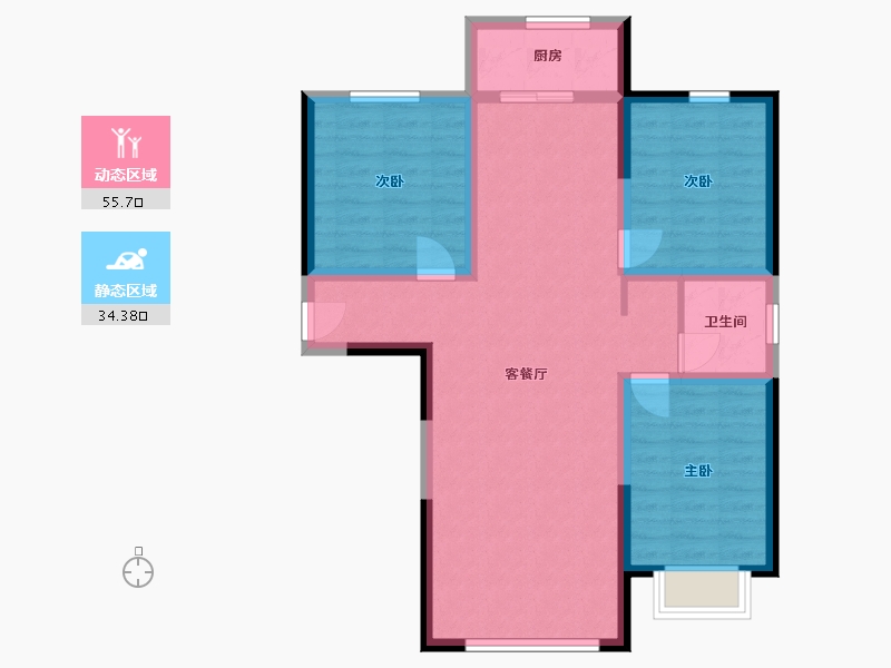 甘肃省-武威市-云晓水岸-90.09-户型库-动静分区