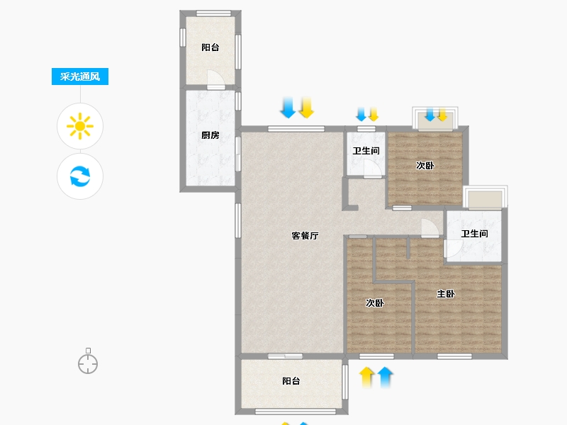 海南省-海口市-长弘御府-155.00-户型库-采光通风