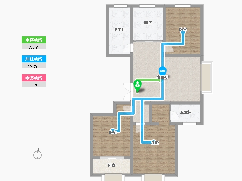 山东省-淄博市-舒香苑-109.00-户型库-动静线