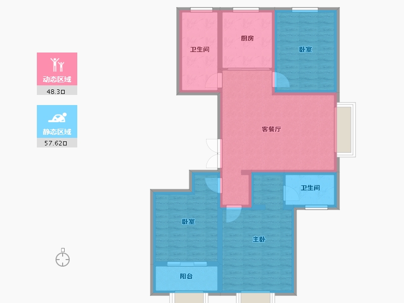 山东省-淄博市-舒香苑-109.00-户型库-动静分区