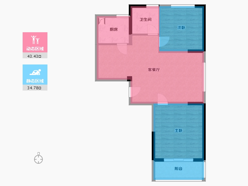 浙江省-温州市-温化锦园-70.32-户型库-动静分区