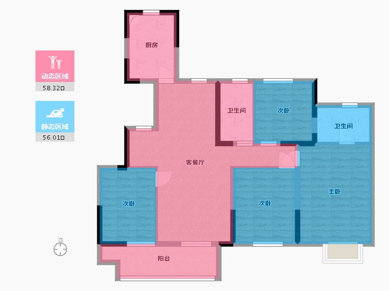 江苏省-徐州市-梧桐公馆-100.00-户型库-动静分区