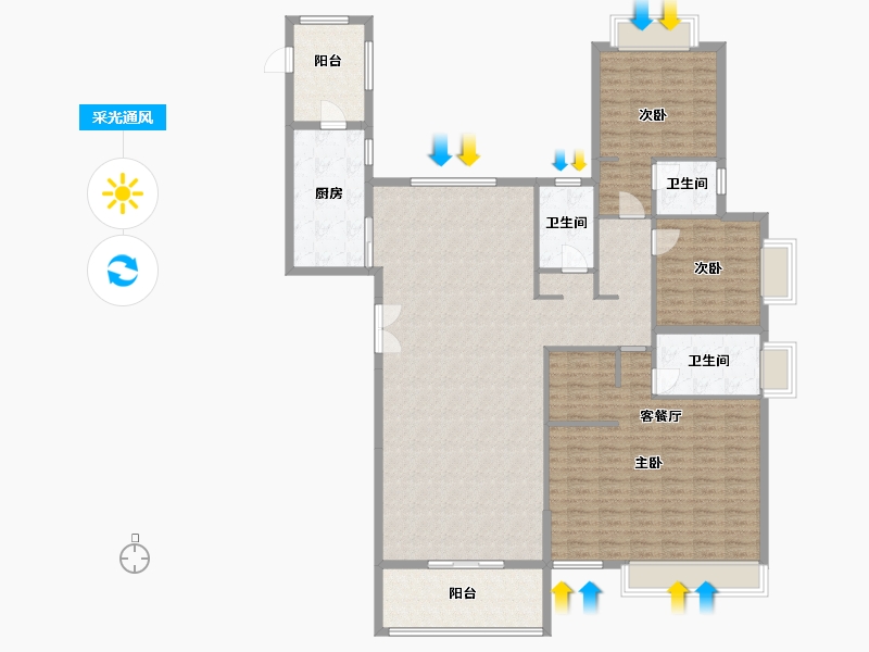 海南省-海口市-长弘御府-200.00-户型库-采光通风