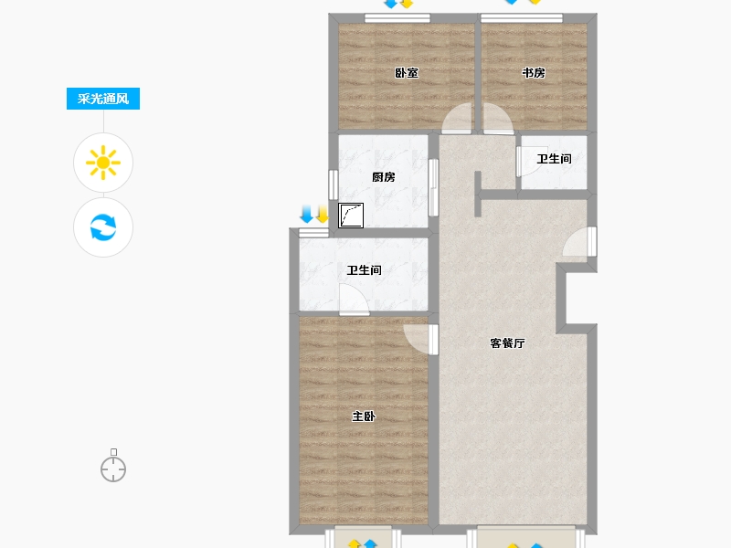 北京-北京市-天竺悦府-100.00-户型库-采光通风