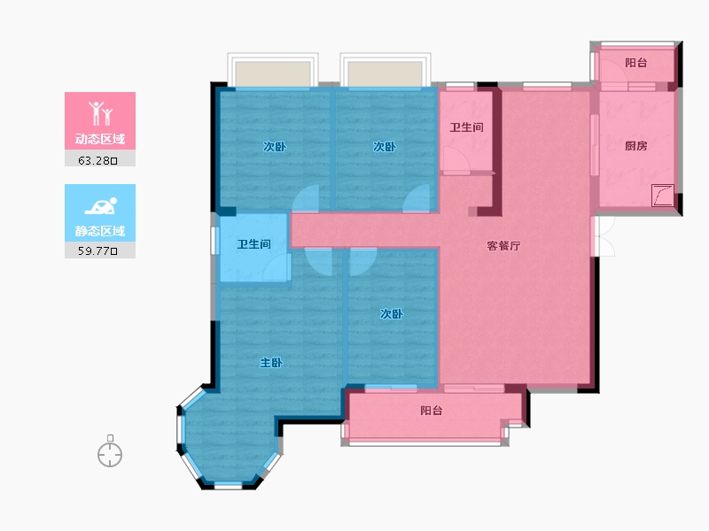 四川省-成都市-东韵花园-117.15-户型库-动静分区