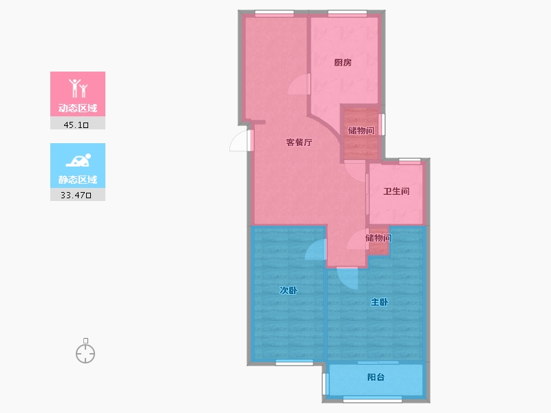 江苏省-南京市-广东路-69.00-户型库-动静分区