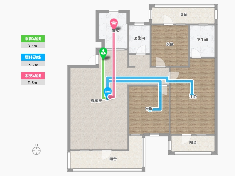 山东省-烟台市-招商马尔贝拉-120.00-户型库-动静线