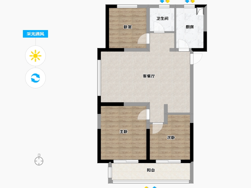 山东省-德州市-绿城德达玉园-95.00-户型库-采光通风