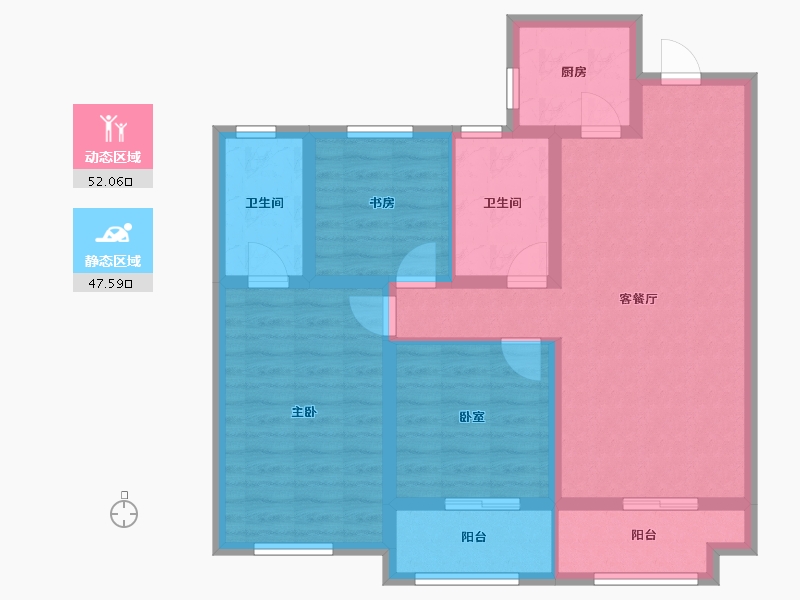 浙江省-绍兴市-明德园-89.16-户型库-动静分区