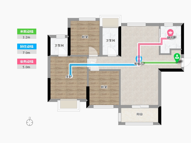 福建省-厦门市-建发和玺-75.00-户型库-动静线