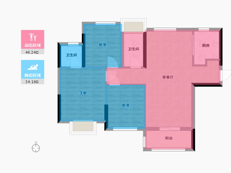 福建省-厦门市-建发和玺-75.00-户型库-动静分区