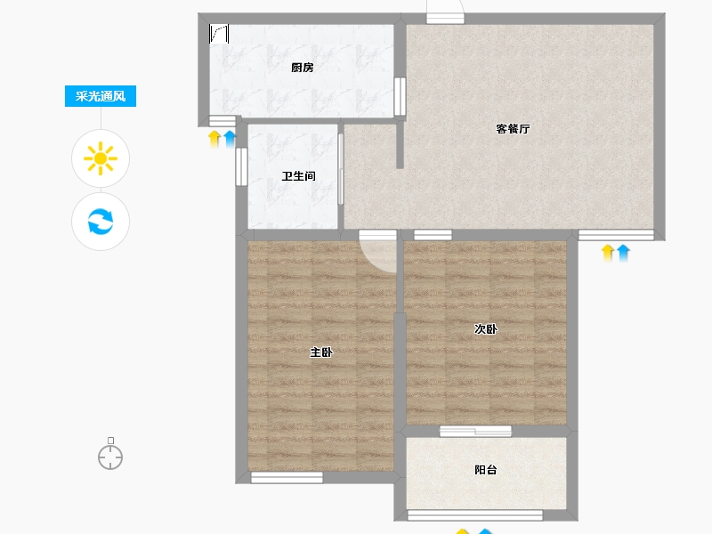 安徽省-蚌埠市-月泉湾一期-76.00-户型库-采光通风