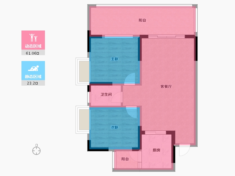 四川省-绵阳市-御景江山9-1-4号-78.00-户型库-动静分区