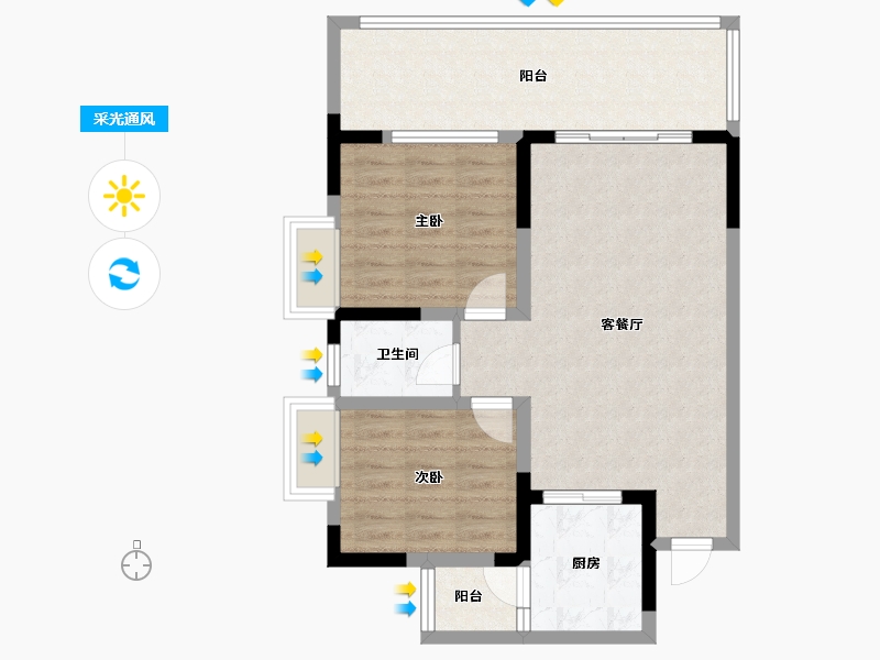 四川省-绵阳市-御景江山9-1-4号-78.00-户型库-采光通风