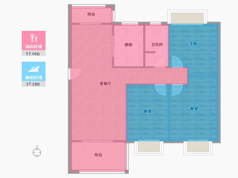 江西省-南昌市-滨江悦府-90.30-户型库-动静分区