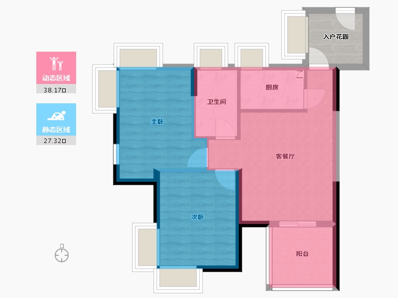 海南省-海口市-晨晖玺樾-83.54-户型库-动静分区