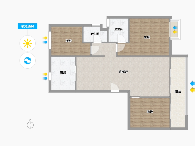 江西省-九江市-海伦堡-92.00-户型库-采光通风