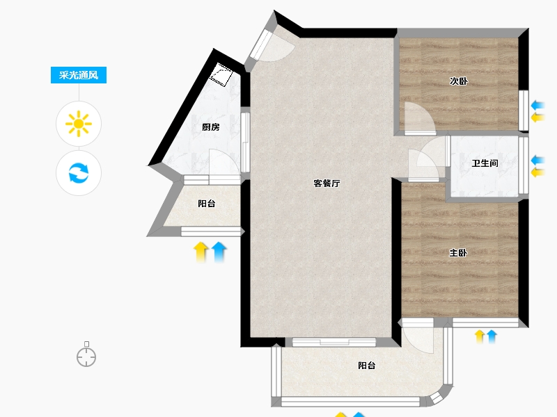 海南省-海口市-泰和缘-81.56-户型库-采光通风