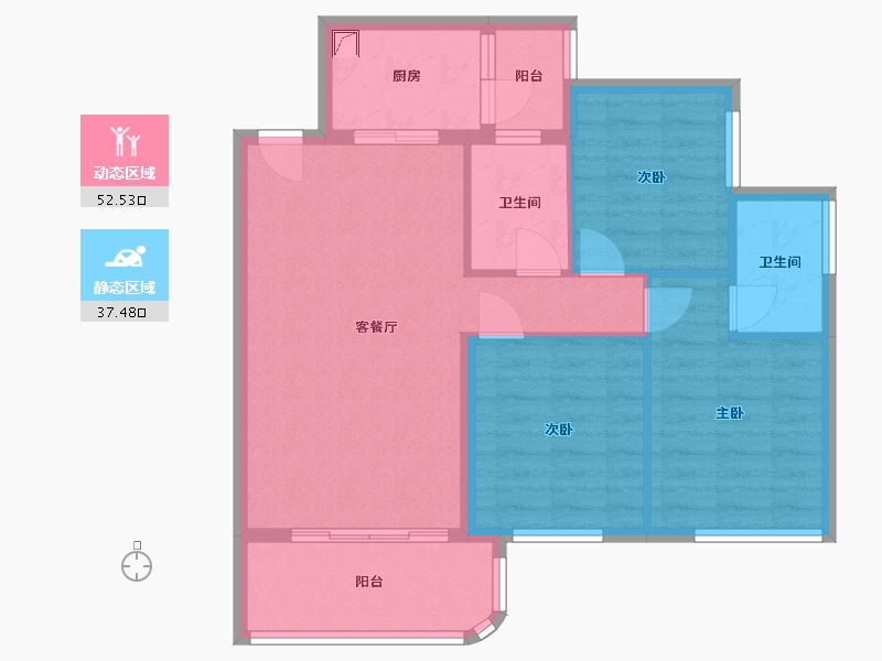 海南省-海口市-泰和缘-109.34-户型库-动静分区