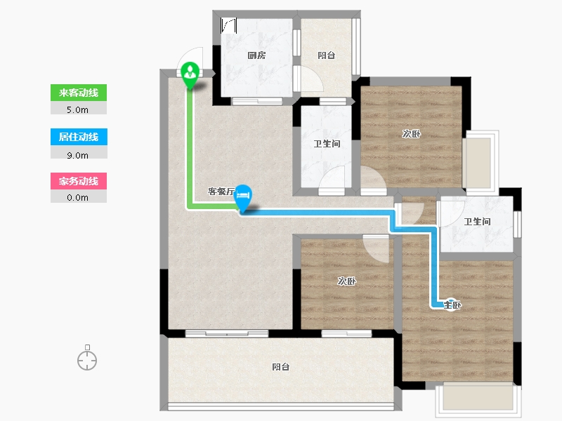 四川省-绵阳市-御景江山9-1-1号-99.00-户型库-动静线