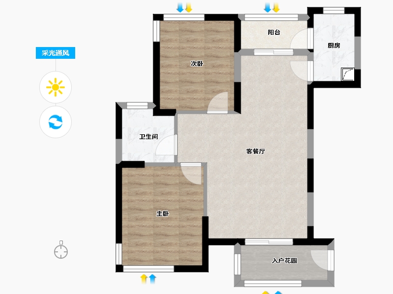 海南省-海口市-晨晖玺樾-87.00-户型库-采光通风