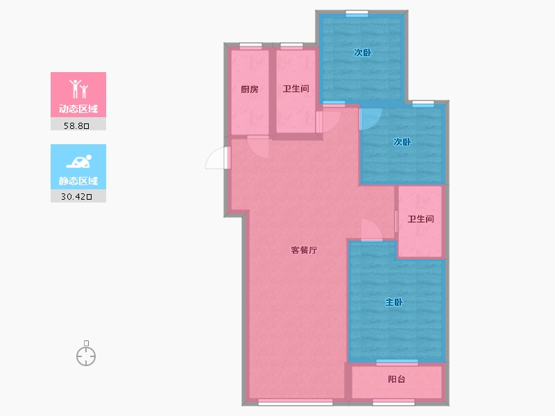 河北省-邢台市-绿城・诚园-80.00-户型库-动静分区