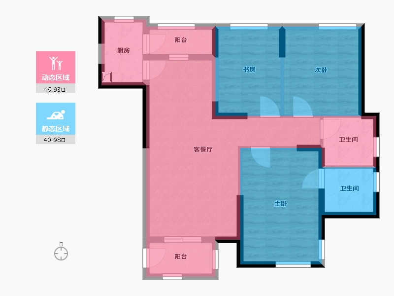 海南省-海口市-晨晖玺樾-110.00-户型库-动静分区