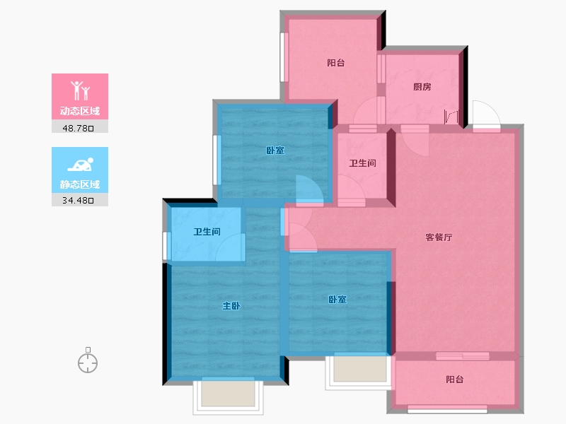 四川省-达州市-乐基优悦广场-105.19-户型库-动静分区