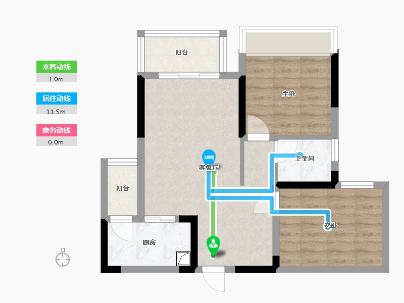 四川省-达州市-乐基优悦广场-83.90-户型库-动静线