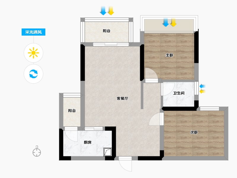 四川省-达州市-乐基优悦广场-83.90-户型库-采光通风