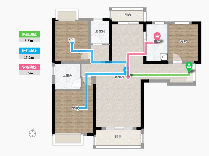 湖北省-武汉市-南德长江城-115.00-户型库-动静线