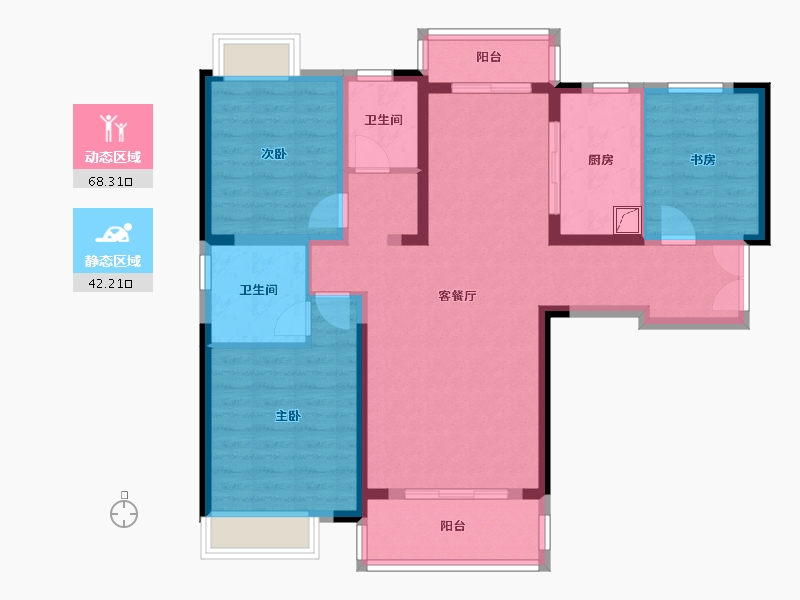 湖北省-武汉市-南德长江城-115.00-户型库-动静分区