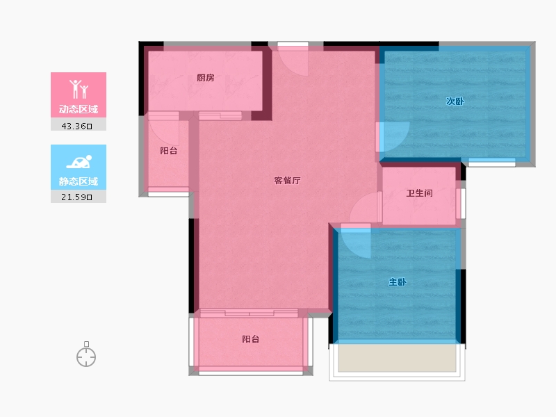 四川省-达州市-乐基优悦广场-83.90-户型库-动静分区