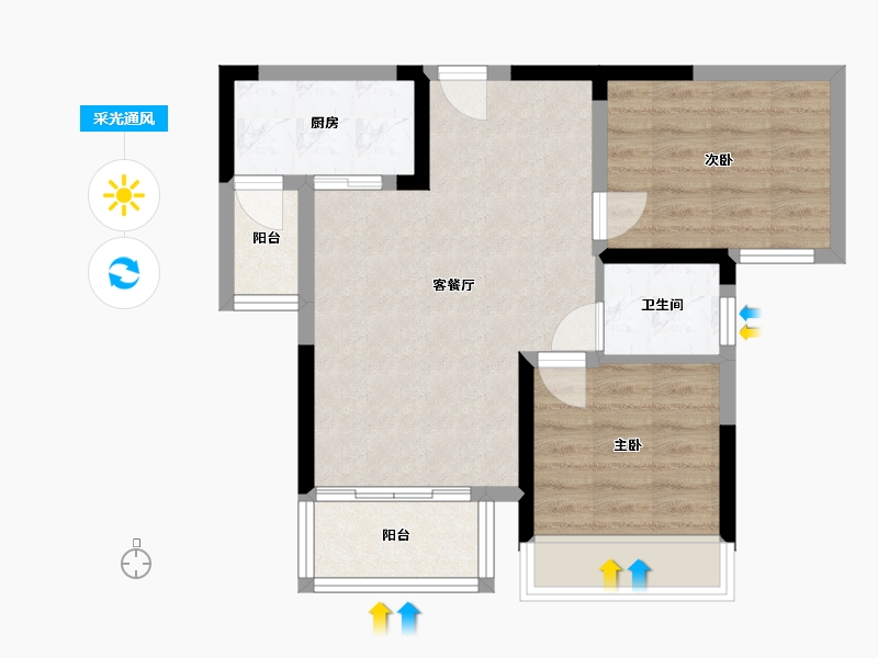 四川省-达州市-乐基优悦广场-83.90-户型库-采光通风