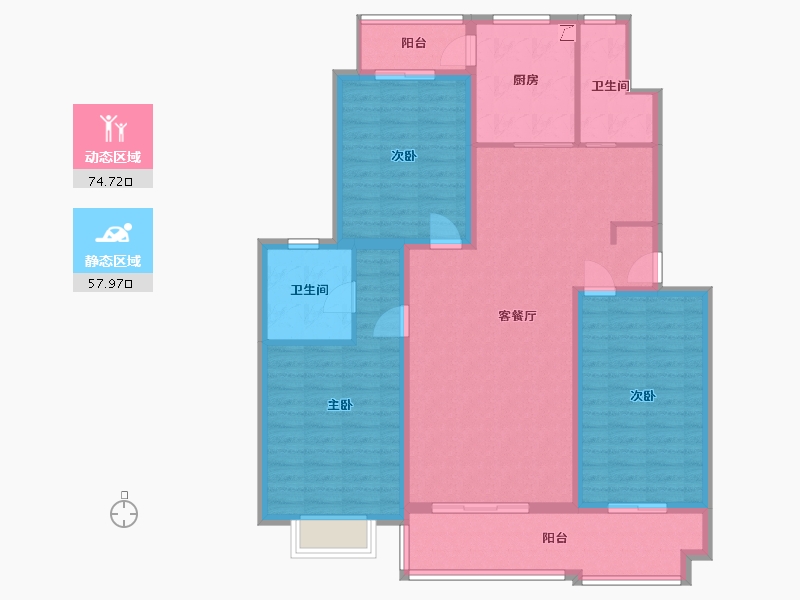 北京-北京市-北苑家园茉藜园-110.00-户型库-动静分区