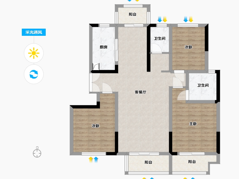 河南省-郑州市-登封正商裕园-134.00-户型库-采光通风