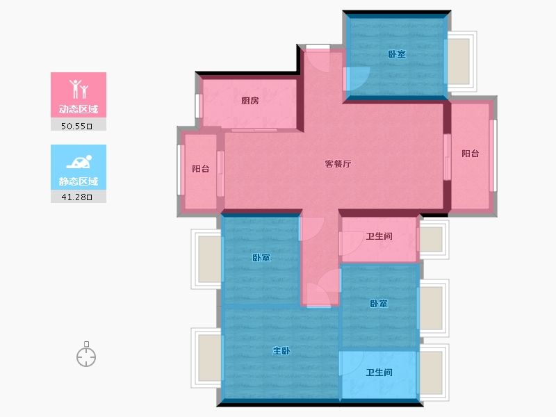 广东省-湛江市-福濠华庭-86.76-户型库-动静分区