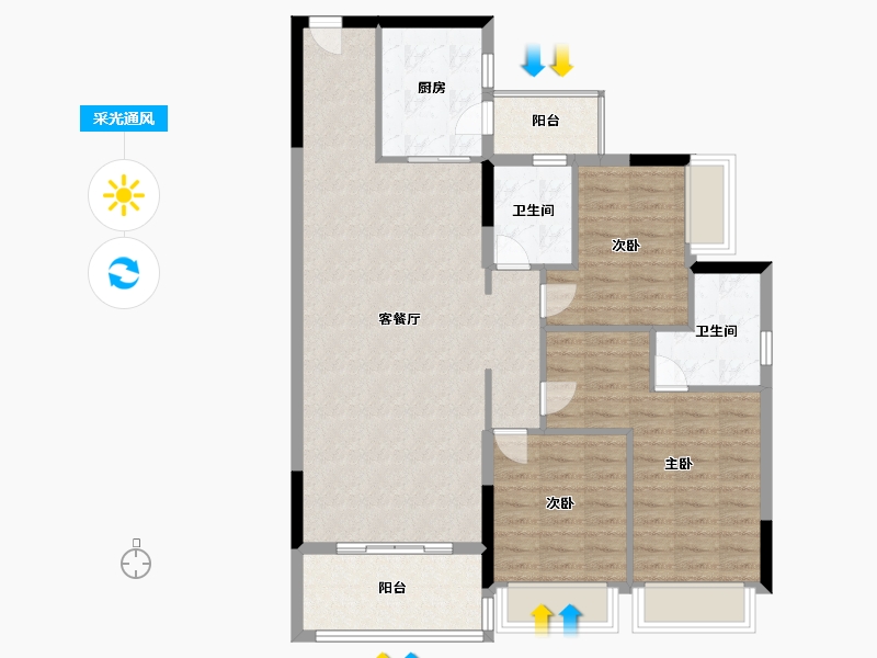 广东省-广州市-慧源山庄-100.00-户型库-采光通风