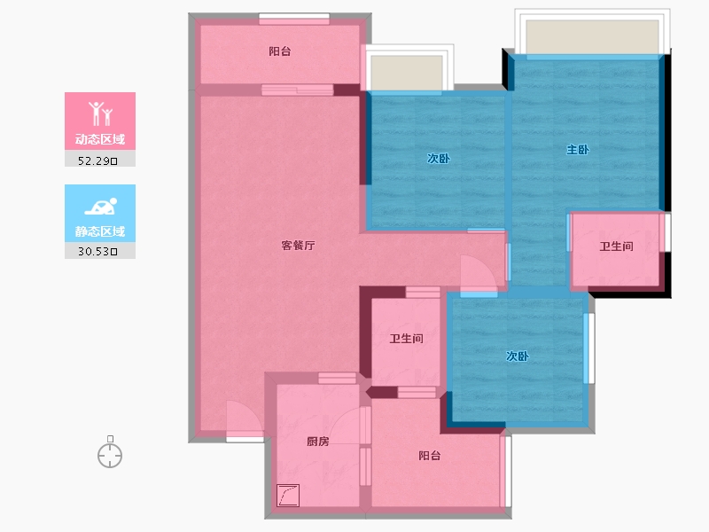 四川省-达州市-乐基优悦广场-105.06-户型库-动静分区