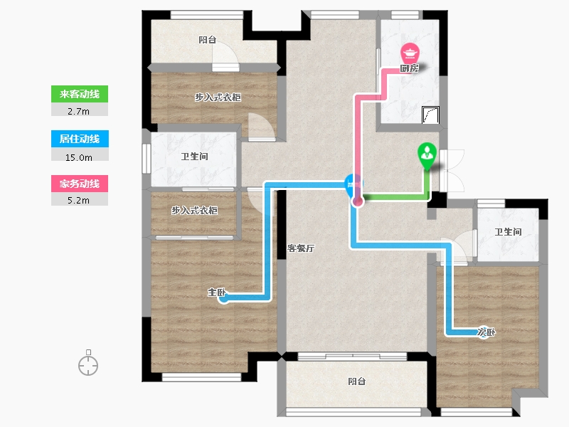 江苏省-南京市-冠城蓝湖庭-98.00-户型库-动静线