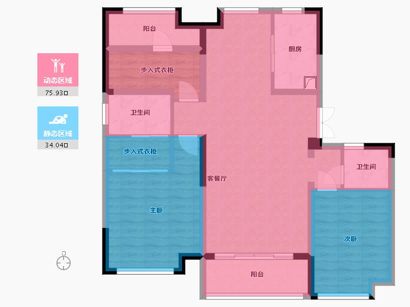 江苏省-南京市-冠城蓝湖庭-98.00-户型库-动静分区